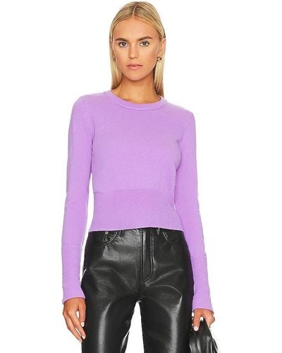 Autumn Cashmere Cropped Sweater - Purple