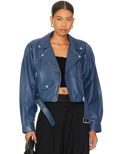 Lamarque Dylan Cropped Jacket - Blue