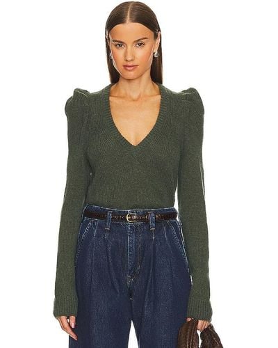 Nation Ltd Lara Puff Shoulder Sweater - Green