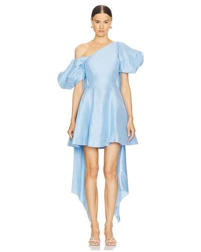 Aje. Arista Tulip Sleeve Mini Dress - Blue