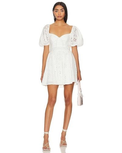 For Love & Lemons Jocelyn Mini Dress - White
