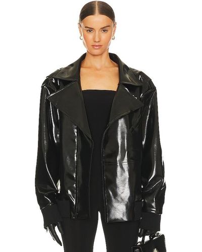 Norma Kamali BLOUSON MOTARD OVERSIZED OVERSIZED MOTO - Noir