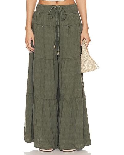 Free People In Paradise Wide Leg In Olive. - Size L (also In M, Xl) - Green