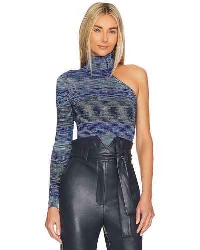 Bardot Asymmetric Knit Top - ブルー