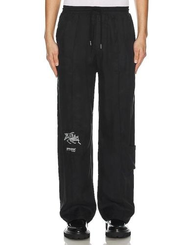JUNGLES JUNGLES Design For Peace Of Mind Cupro Trousers - Black