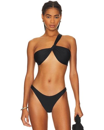 Mikoh Swimwear Razo One Shoulder Bikini Top - Black