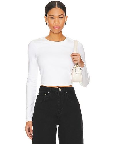 Cuts Tomboy Long Sleeve Cropped - White