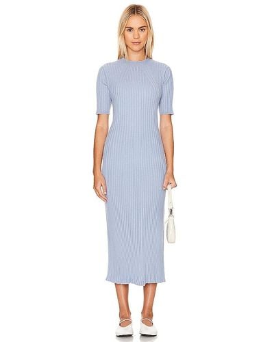 Varley Maeve Knit Midi Dress - Blue