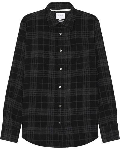 Norse Projects Algot Relaxed Wool Check Shirt - ブラック