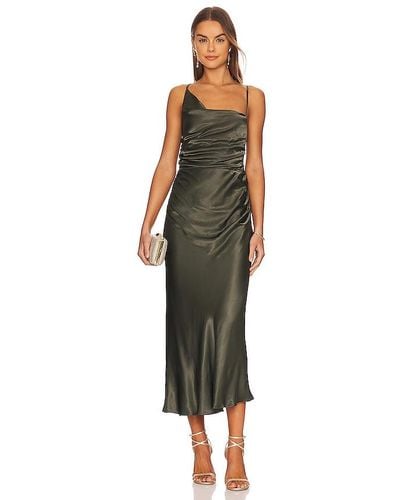 Shona Joy Giorgia Asymmetrical Midi Dress - Green