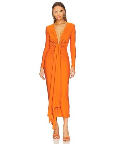 Solace London Lorena Midi Dress - Orange