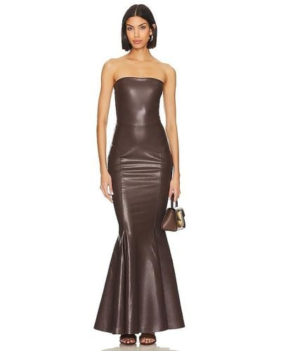Norma Kamali Strapless Fishtail Gown - Brown