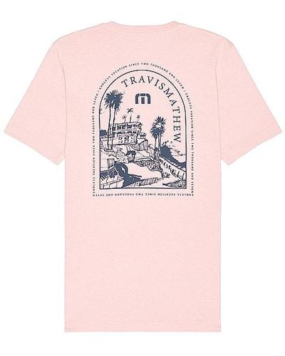 Travis Mathew T-SHIRT UNCHARTED WATERS - Pink