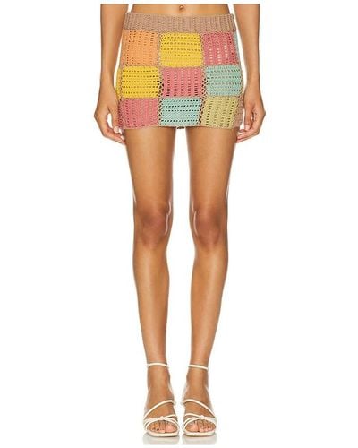 She Made Me Edith Patchwork Skirt - Multicolour