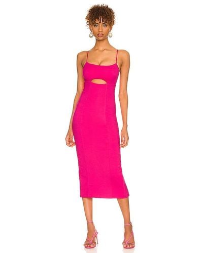 h:ours Enzo Midi Dress - Pink