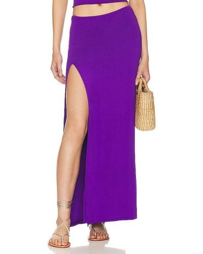 Indah Kira Slit Front Maxi Skirt - Purple