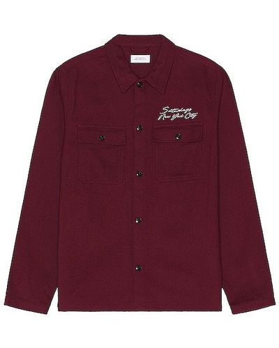 Saturdays NYC Ryan Solid Flannel Workshirt - Red