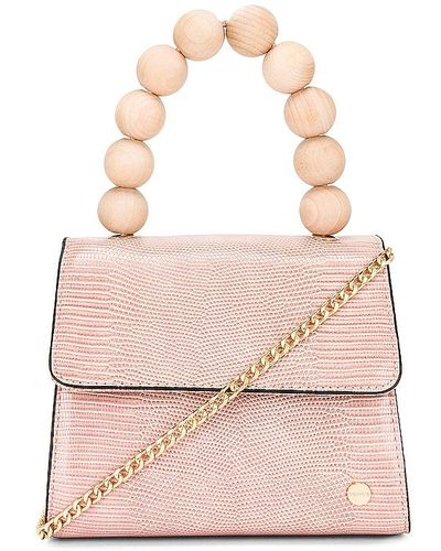 OLGA BERG Caylee Wooden Bead Top Handle Bag - Pink