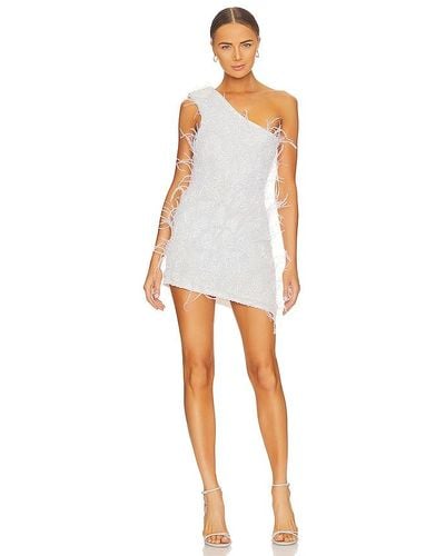 retroféte Sina Feather Dress - White