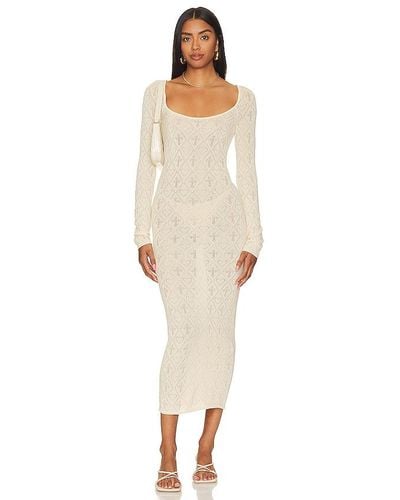 LPA Ramya Pointelle Maxi Dress - White