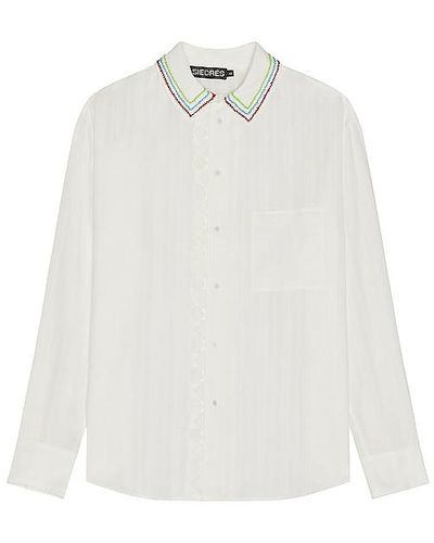 Siedres Beaded Collar Shirt - White