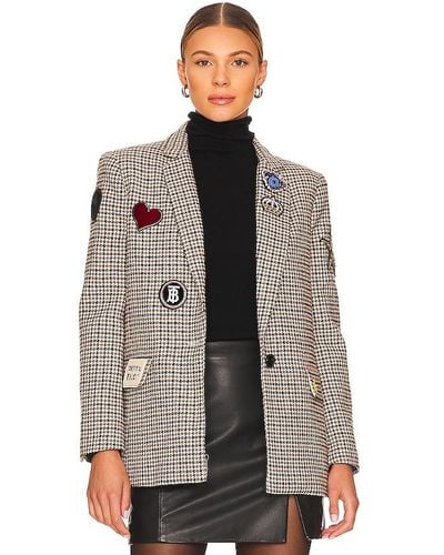 Central Park West Lucky Patches Blazer - Brown