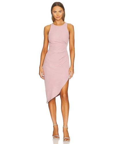 BCBGeneration Ruched Asymmetrical Midi Dress - Pink