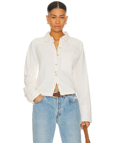 Free People Classic Oxford トップ - ホワイト