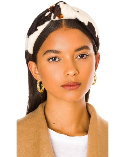 Lele Sadoughi Faux Cowhide Knotted Headband - Brown
