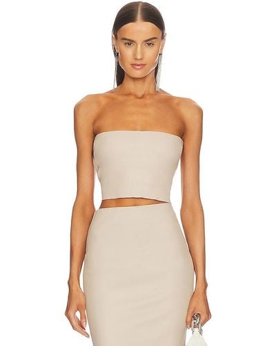 SPRWMN Leather Micro Tube Top - Natural