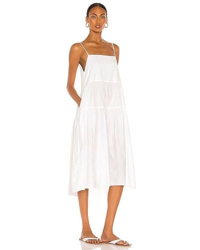 Enza Costa Cotton Tiered Dress - White