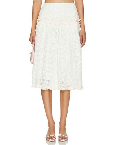 YUHAN WANG Floral Ruched Skirt - ホワイト