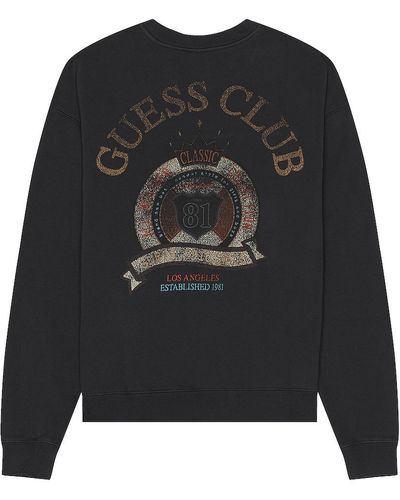 Guess Varsity Crewneck - ブラック