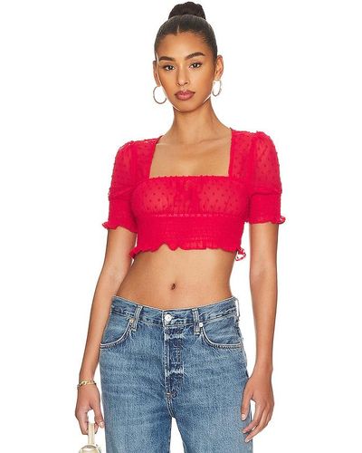 superdown Lexi Smocked Top - Red
