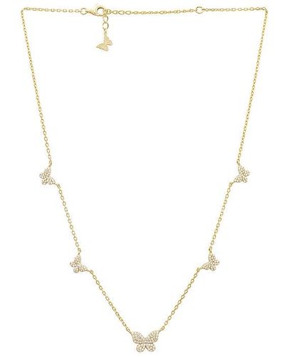 By Adina Eden Pave 5 Butterfly Necklace - Metallic