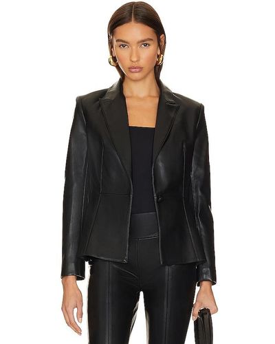 BCBGMAXAZRIA LEDERBLAZER - Schwarz