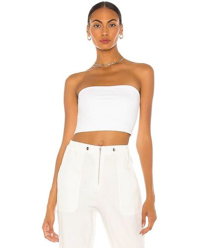 Susana Monaco Strapless Crop Top - White