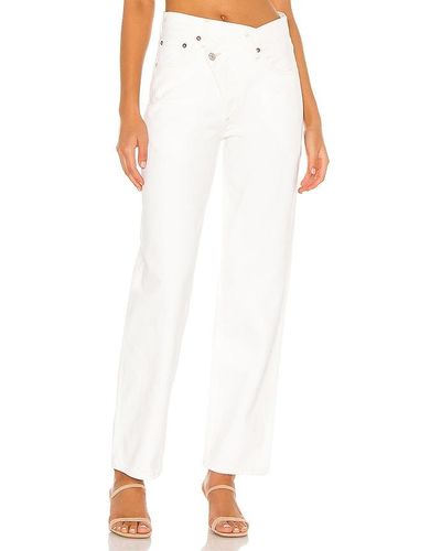 Agolde JAMBES LARGES CRISS CROSS - Blanc