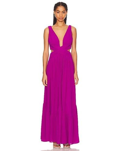 Line & Dot Headliner Maxi Dress - Purple