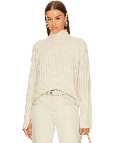 Song of Style Vianne Rib Mock Neck Sweater - Natural