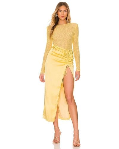 Nbd Farah Midi Dress - Yellow