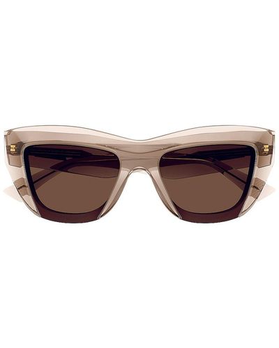 Bottega Veneta Edgy Square Sunglasses - ナチュラル