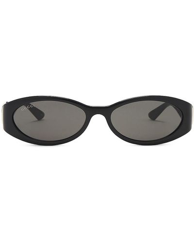 Gucci Hailey Oval Sunglasses - ブラック
