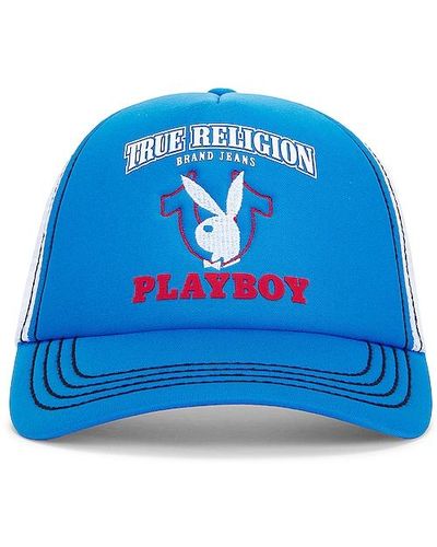 True Religion X Playboy Bunny Trucker Hat - Blue