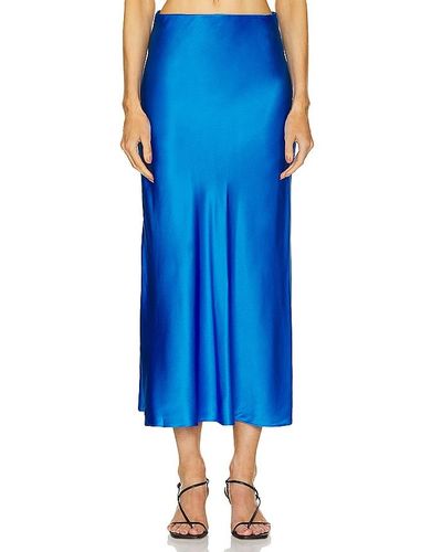 Susana Monaco Silk Midi Skirt - Blue