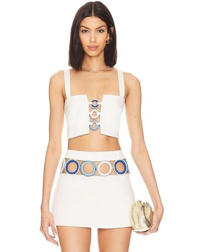 MY BEACHY SIDE Square Neck Crop Top - White