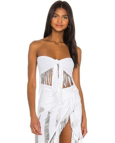 Beach Bunny TOP CROPPED INDIAN SUMMER - Blanc