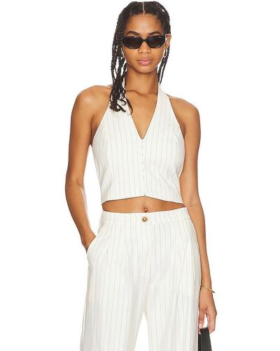 Line & Dot Jane Halter Top - Blanc