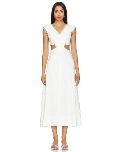 Aje. Spirit Belted Midi Dress - White
