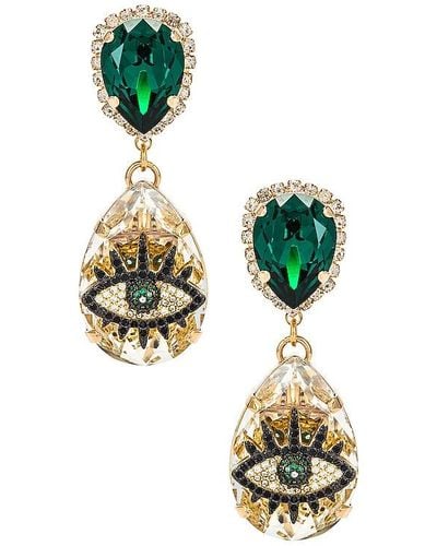 Anton Heunis Evil Eye Drop Earring - Green